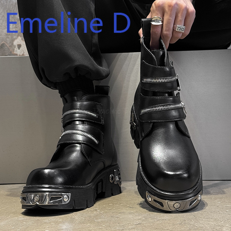 Dark Punk High Top Shoes Fashi - Men'S Shoes Increase Height ulasan dan harga
