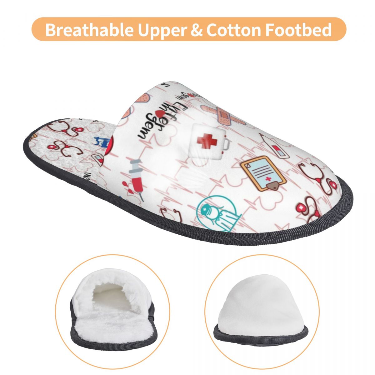 Print Heartbeat And Stethoscop - Men'S Shoes With Memory Foam ulasan dan harga