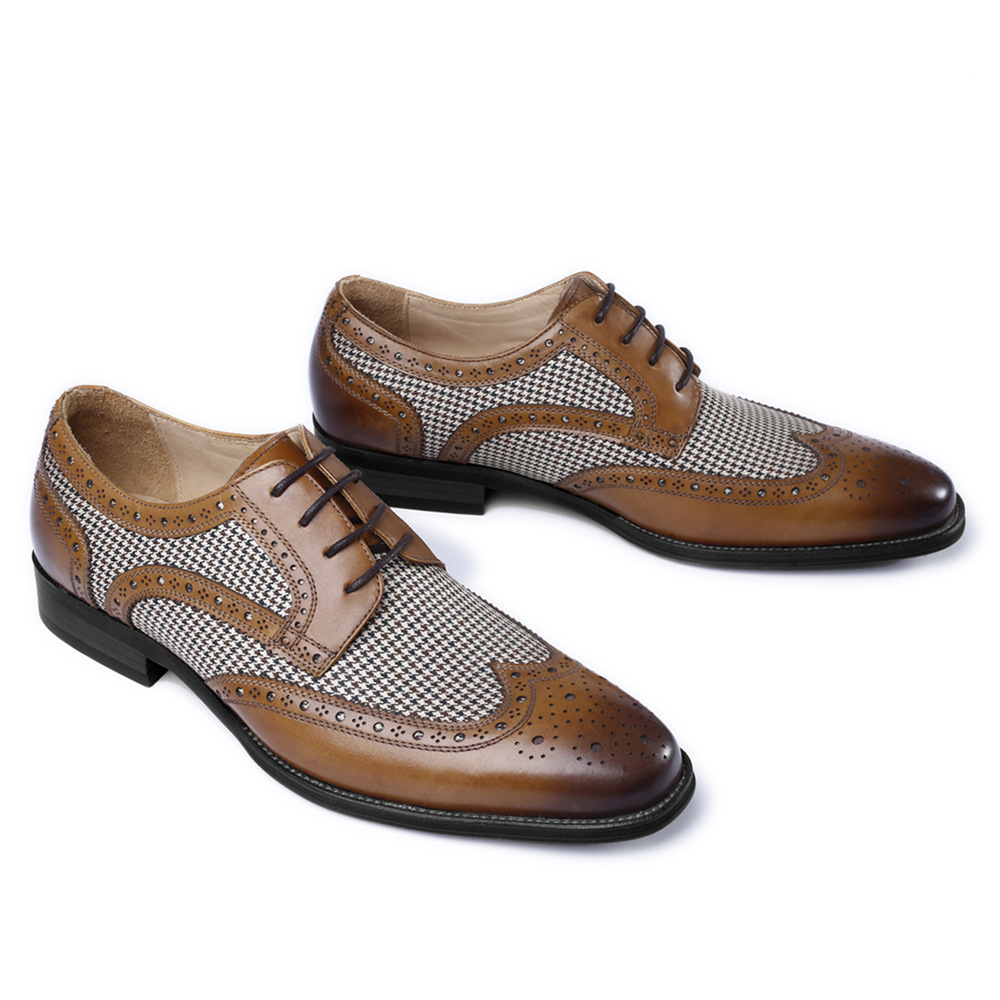 New Oxford Business Men Shoes  - Oxford Brogue Leather ulasan dan harga