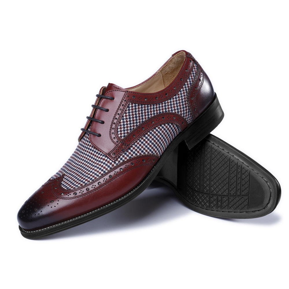 New Oxford Business Men Shoes  - Oxford Brogue Leather ulasan dan harga