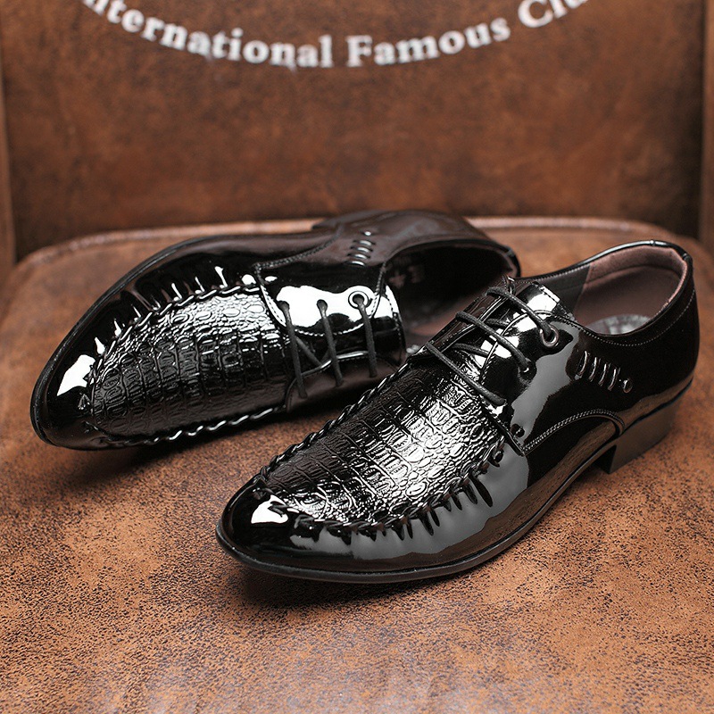 Men's  Dress Leather Shoes Lac - Oxford Brogue Leather ulasan dan harga