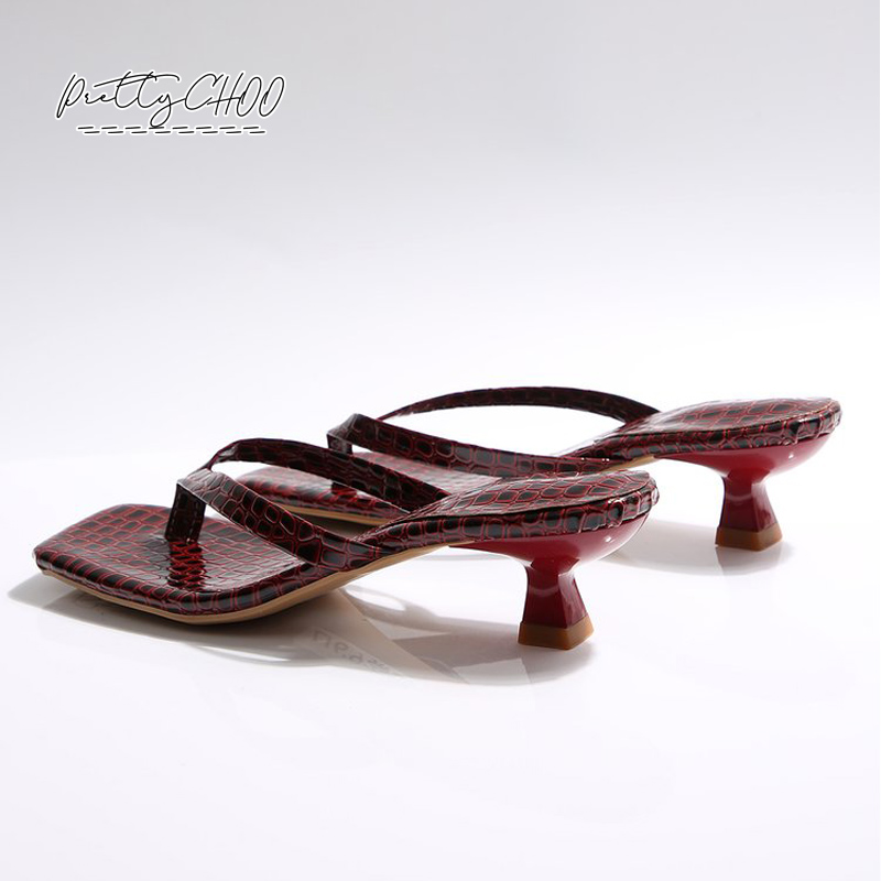Crocodile Print Kitten Heel Fl - Men'S Shoes To Women'S ulasan dan harga
